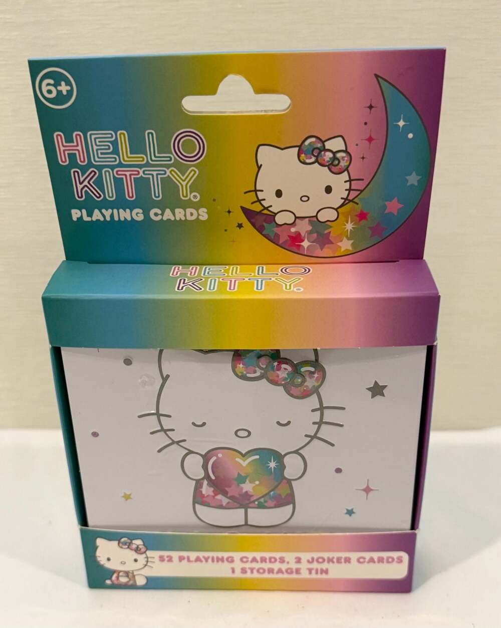 Sanrio Hello Kitty Rainbow Star Playing Cards with Storage Tin